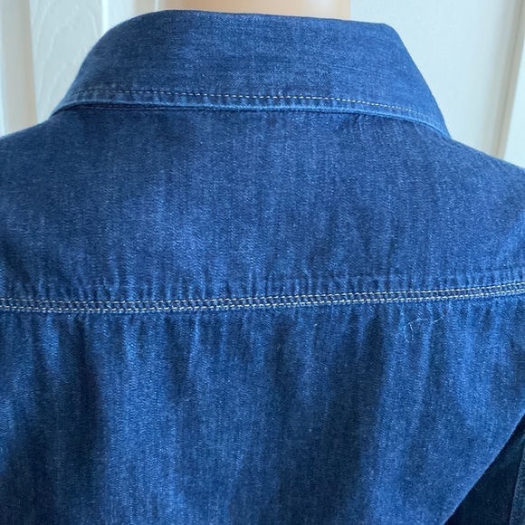 Mavi Gold - Women's Long Sleeve Denim Shirt with Snap Button Closure - Picture 8 of 14